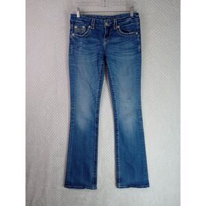 Miss Me Easy Boot Women's 26 Medium Wash Embroidered Jeans**READ**
